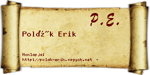 Polák Erik névjegykártya