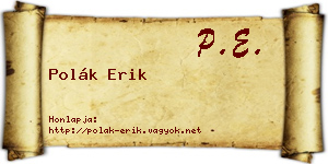 Polák Erik névjegykártya